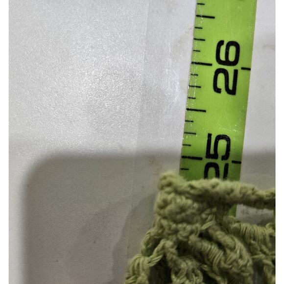 Parisian Signature Linen Blend Sweater Medium Hand Crochet Open Knit Coastal - Picture 9 of 10